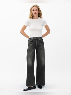 🔥Rag & Bone Washed Black Wide Leg Jeans NWT